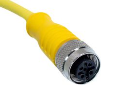 MUELLER ELECTRIC C4C02F003 M12 CORDSET, 4-POSITION FEMALE STRAIGHT-OPEN END, 18 AWG, 3F