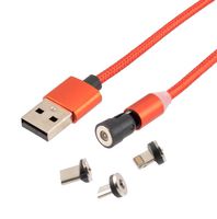 L-COM CAU2A-3IN1MAG-1M USB CABLE, 2.0 TYPE A PLUG-LIGHTNIN/PLUG