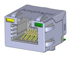 AMPHENOL COMMUNICATIONS SOLUTIONS RJE3A1881412. RJ45 CONN, R/A JACK, 8P8C, 1PORT, SMT