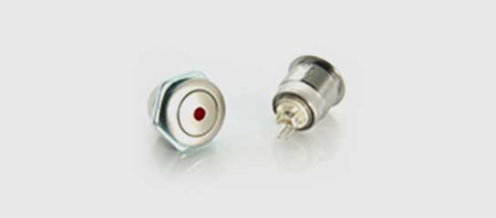 57 - 16mm Zinc Alloy momentary pushbutton with LED